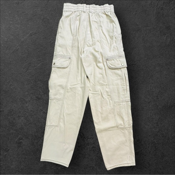 Urban Outfitters BDG Relaxed Skate Cargo Jean 27 Off‎ White Ivory Baggy Utility - Picture 3 of 12